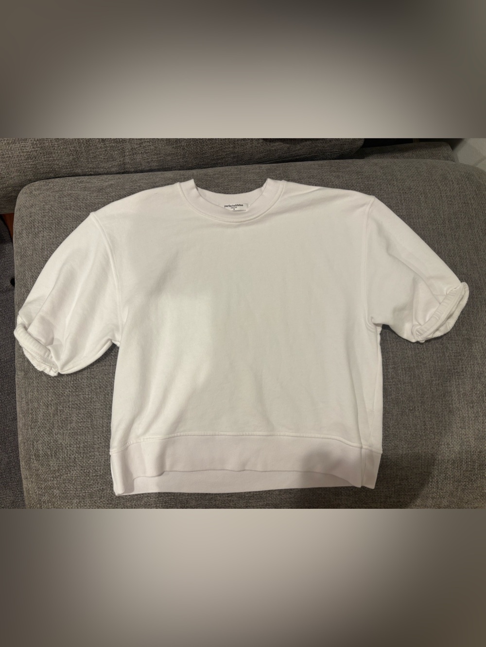 perfectwhitetee rebecca White Short-Sleeve Sweatshirt